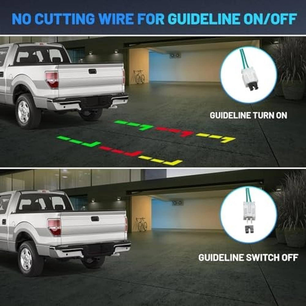 Black tailgate handle backup camera with guideline indicator (off/on) view
