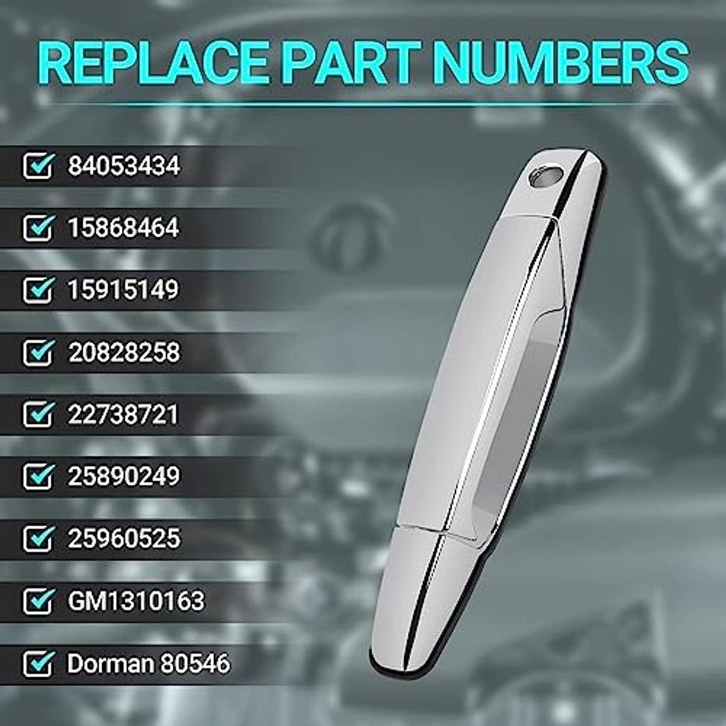 Chrome exterior door handle replacement, front driver side