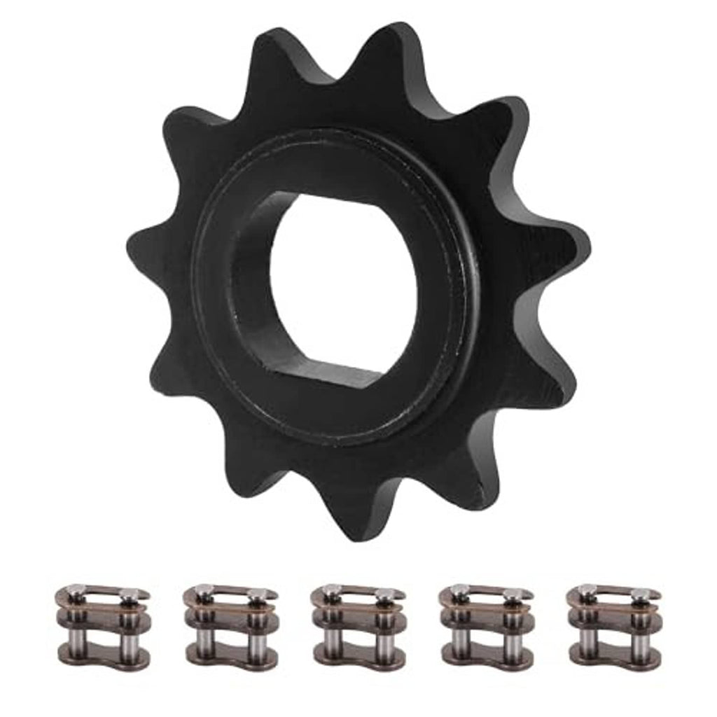 Black 11T motor sprocket gear with center opening and toothed outer ring