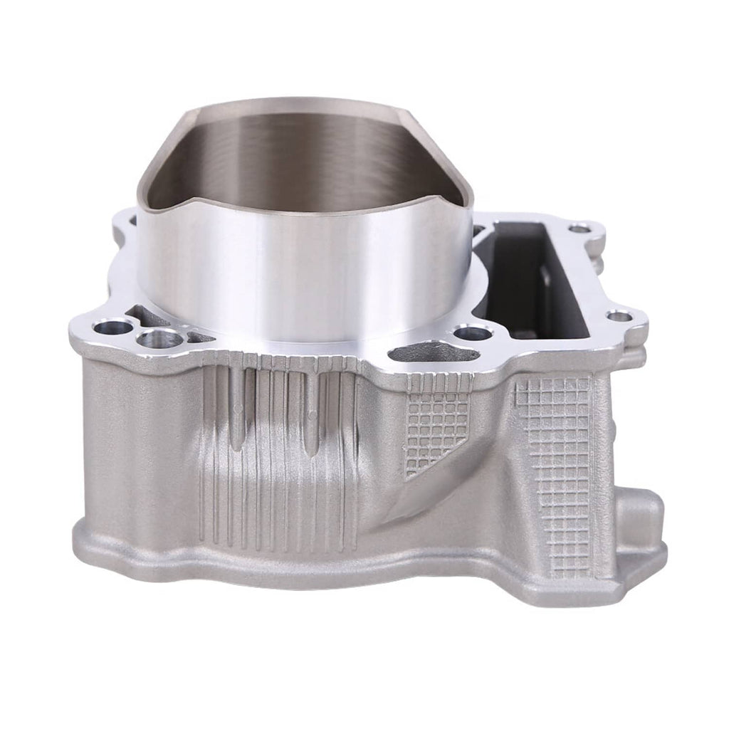 Machined aluminum cylinder block with textured grip areas and bore opening