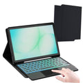Black keyboard tablet case with fold cover and blue backlit keys