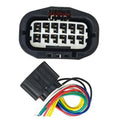 12-wire HID/LED headlight connector pigtail, multi-pin plug with wire harness