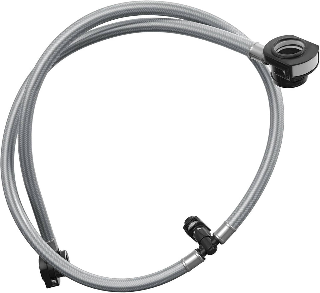 Moen gray braided faucet supply hose with black and white end connectors