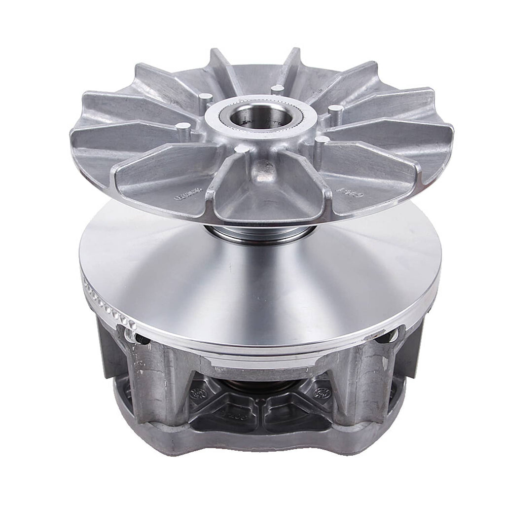 Driven clutch assembly top view with silver outer plate and central bearing area