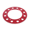 Red 63T chain sprocket with round mounting holes and split segment
