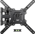 Black single-stud TV wall mount bracket with four mounting arms