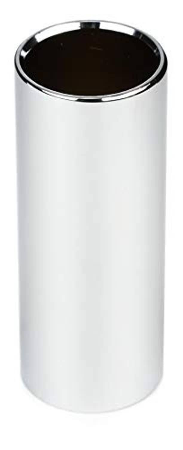 Chrome-plated metal guitar slide, cylindrical with open top