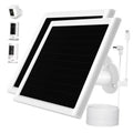 White solar panel charger kit with mounting bracket and coiled cable