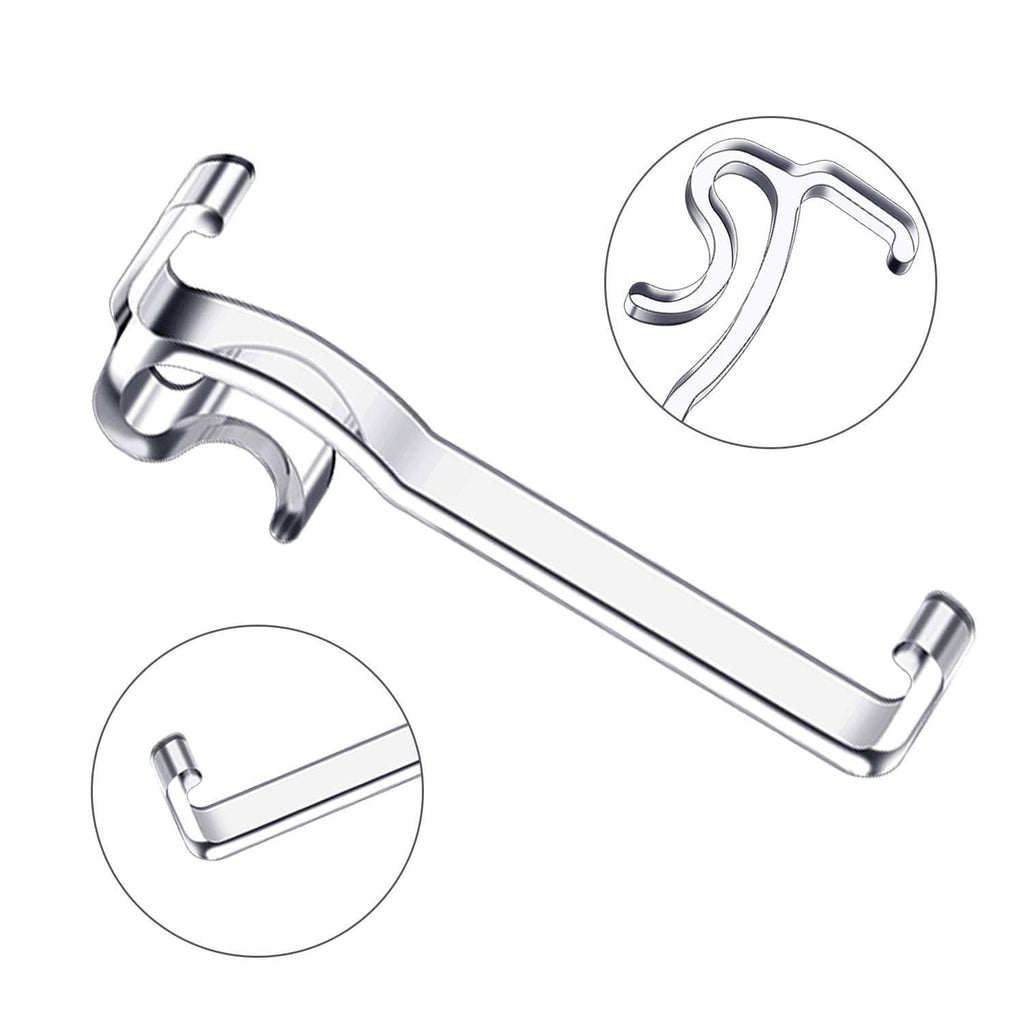 Silver metal valance retainer clips for blinds, long bar with U-shaped hooks