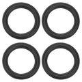 Set of 4 black rubber speaker edge surround rings, round gasket-style