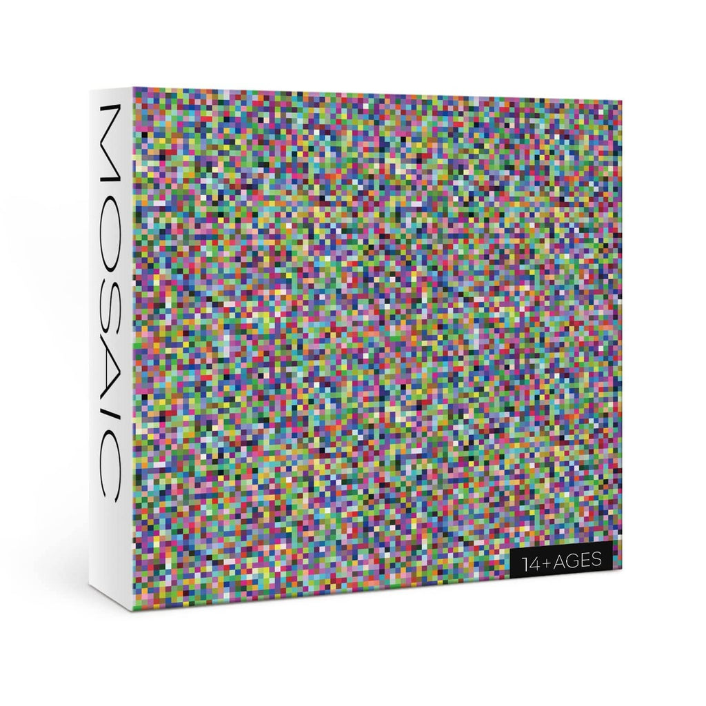 1000-piece jigsaw puzzle box with colorful mosaic pattern and side brand text