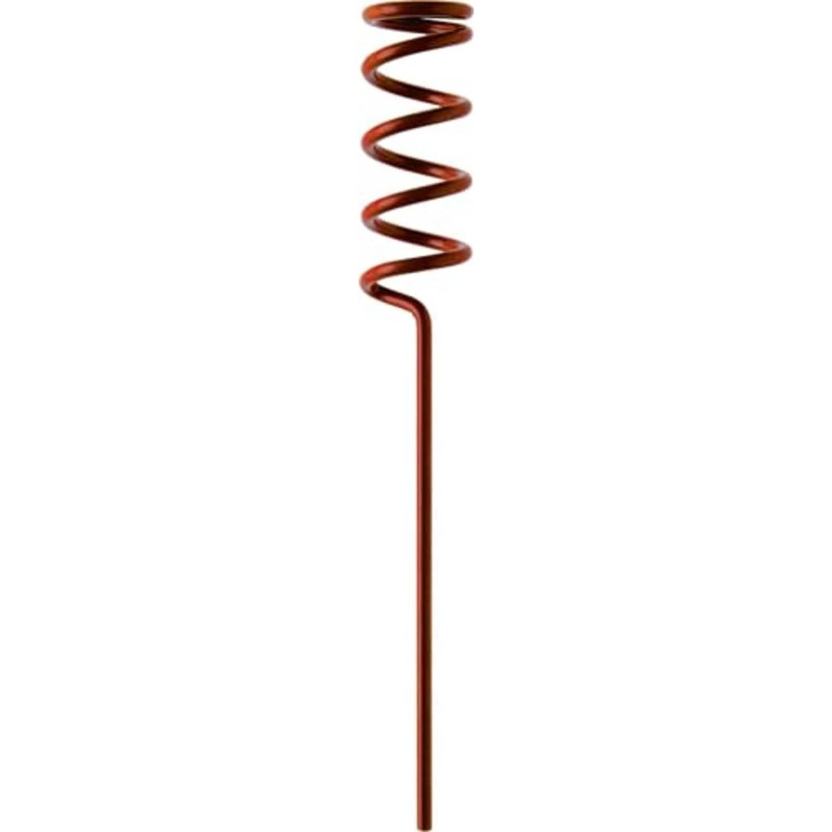 Red spiral steel rod holder stake, 12.5 in