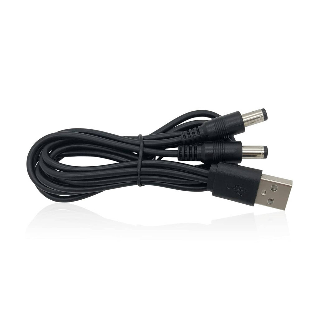 Replacement charger cord for dog training remote, black USB to dual pin connectors