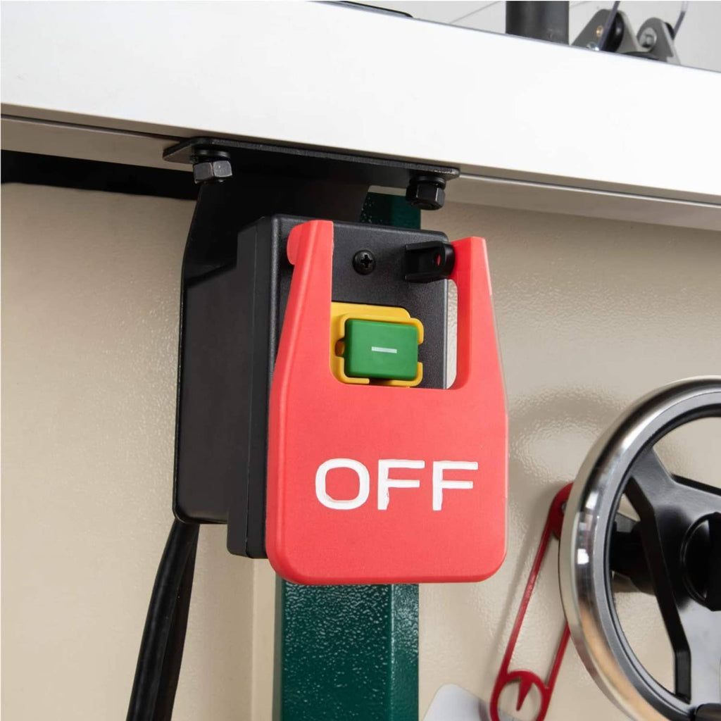 Mounted magnetic paddle switch with red OFF paddle and green square indicator