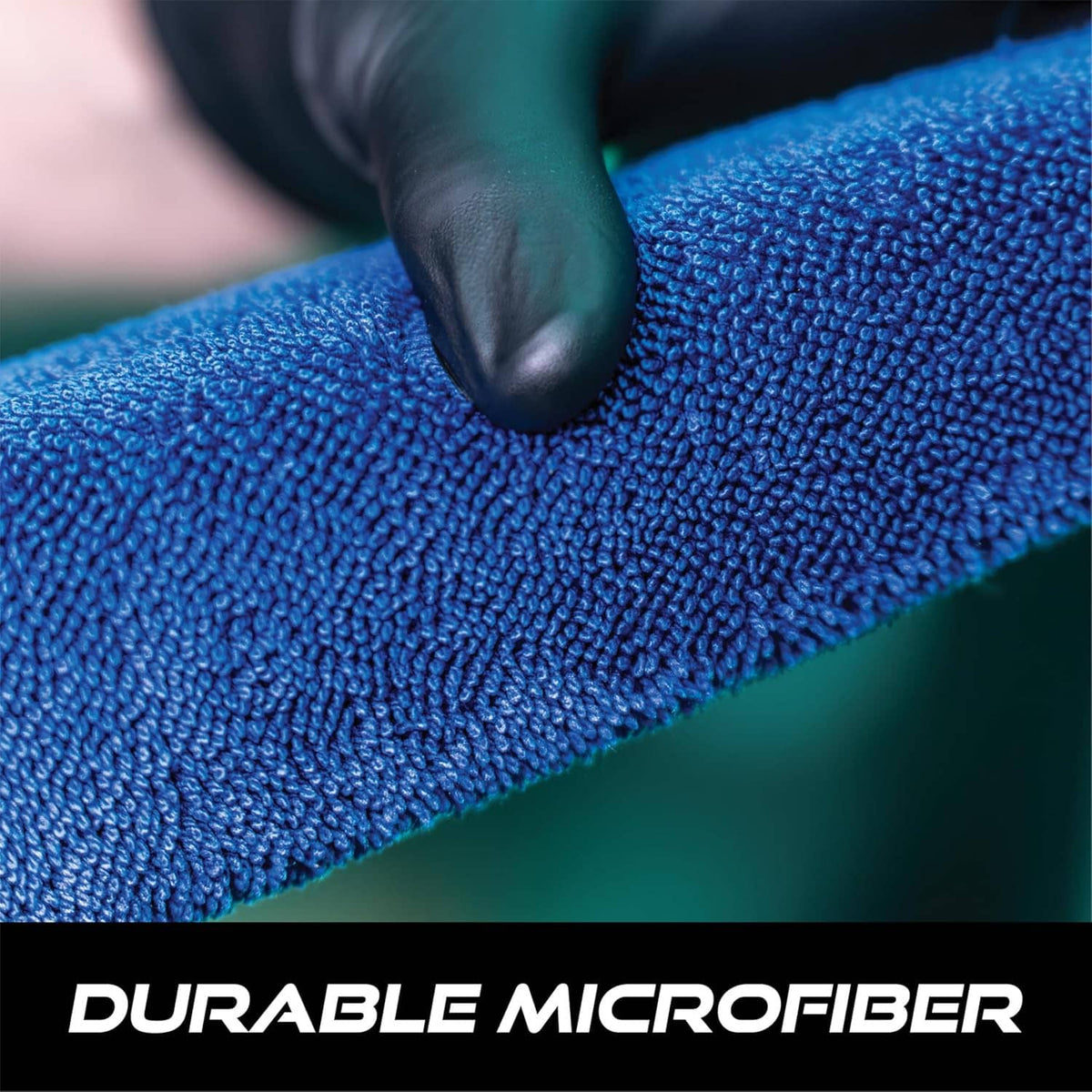 Close-up of blue microfiber bristles on a wheel and rim cleaning brush