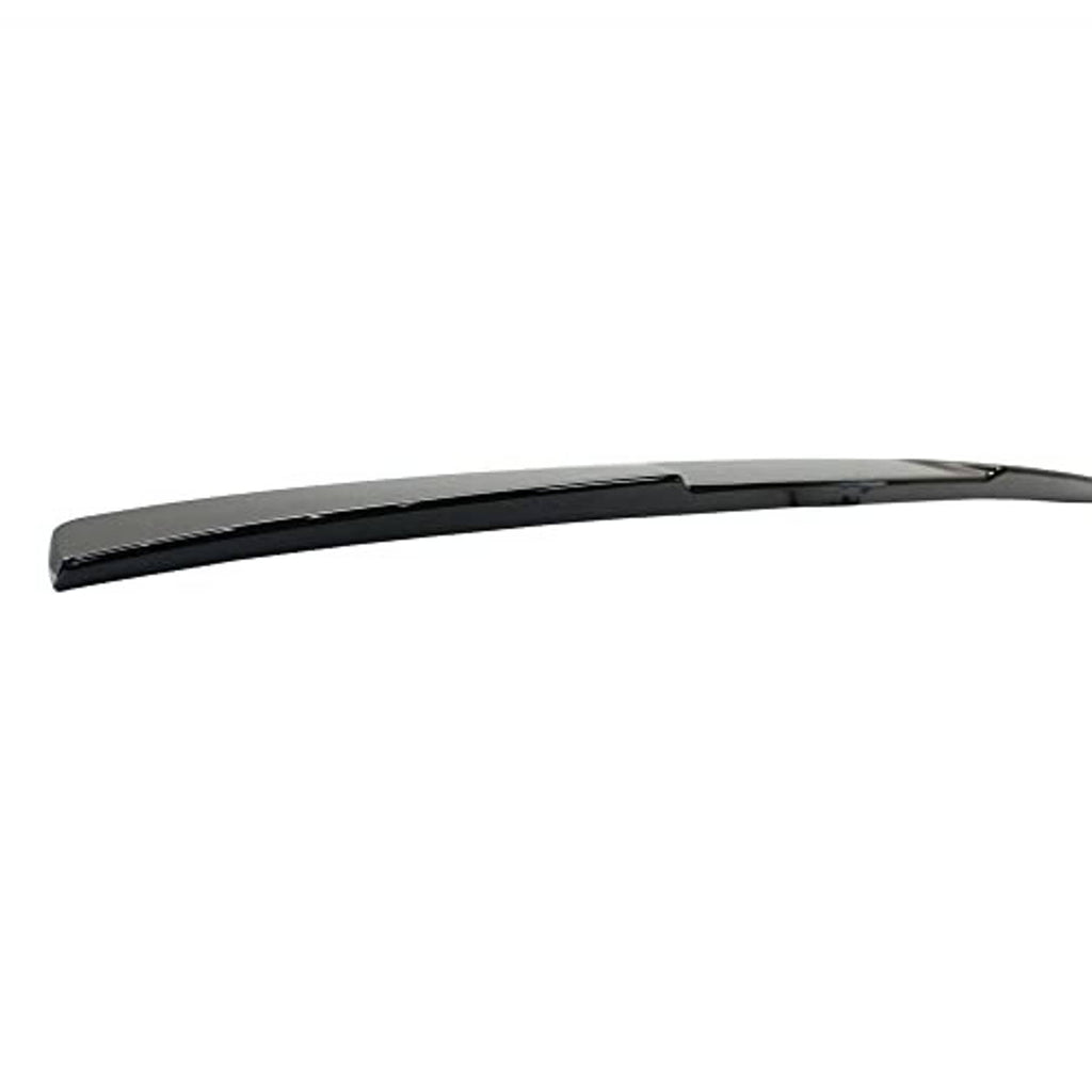 Glossy black roof lip spoiler wing, isolated long curved profile
