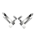 Silver metal bumper air deflector shields with mounting brackets, set of two