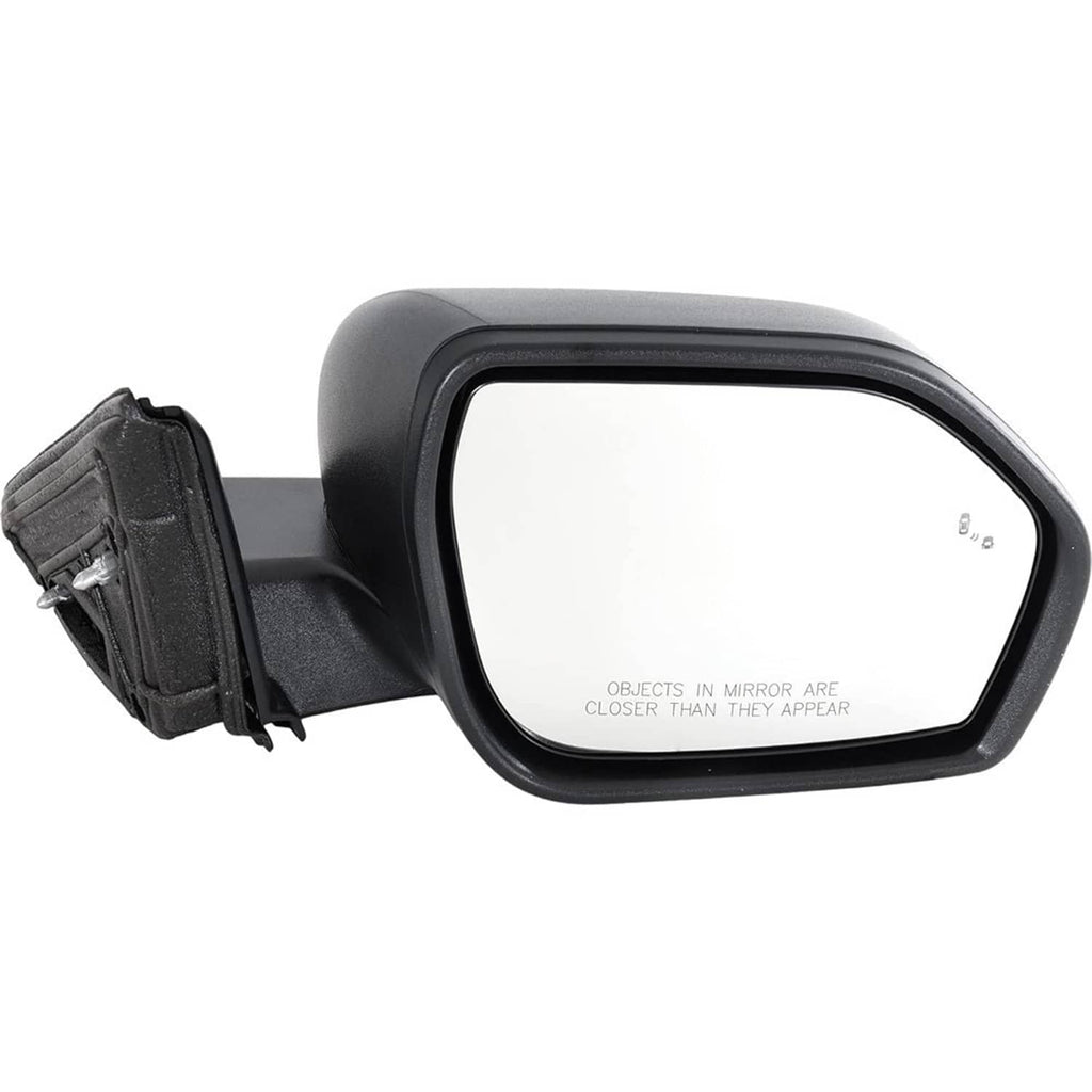 Side mirror with clear lens and open folding mount bracket on left
