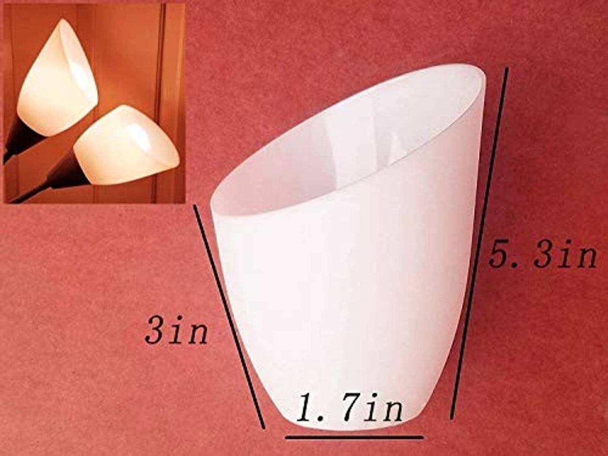 White plastic cone lampshade, 5.3 in tall, 3 in top, 1.7 in base.