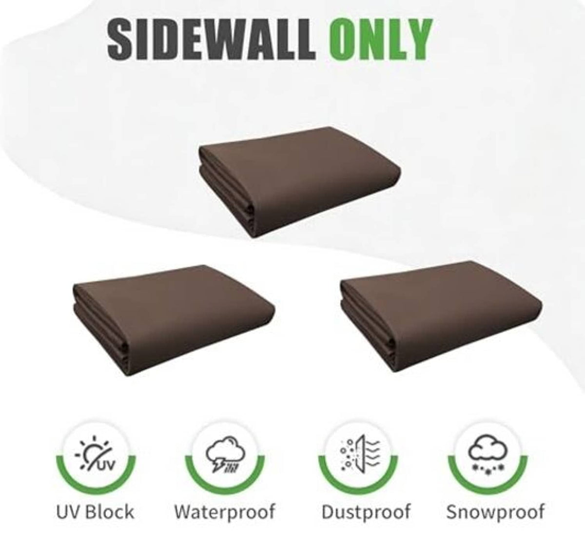 Brown folded grill gazebo sidewall panels, compact storage with protection features