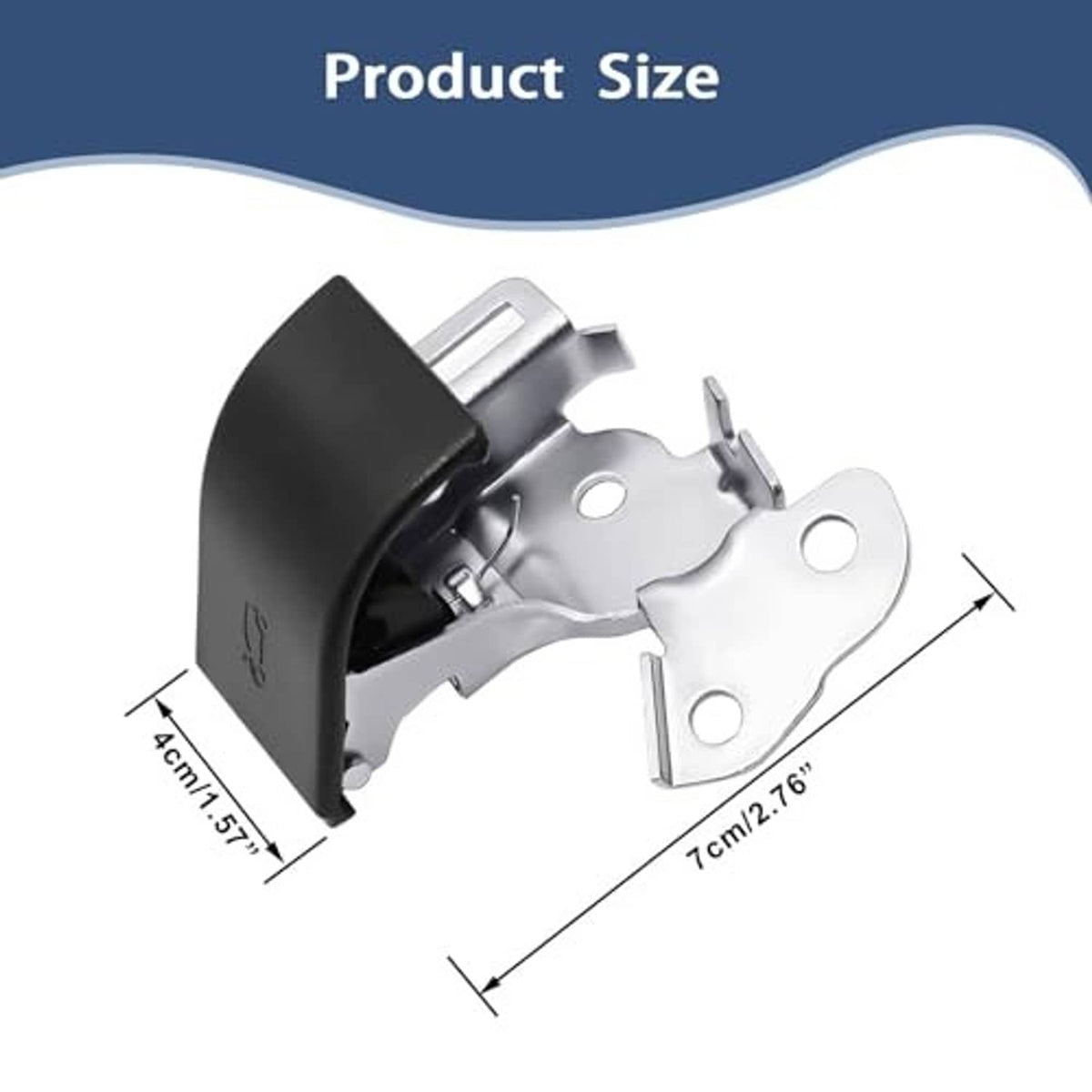Hood latch lock actuator release handle assembly with black cover and silver plates