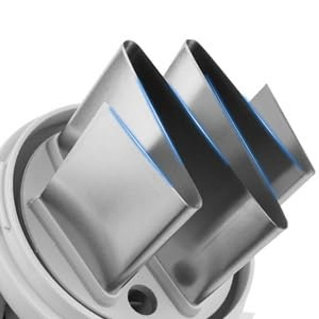 White food chopper blade assembly with metal chopper blades and guard