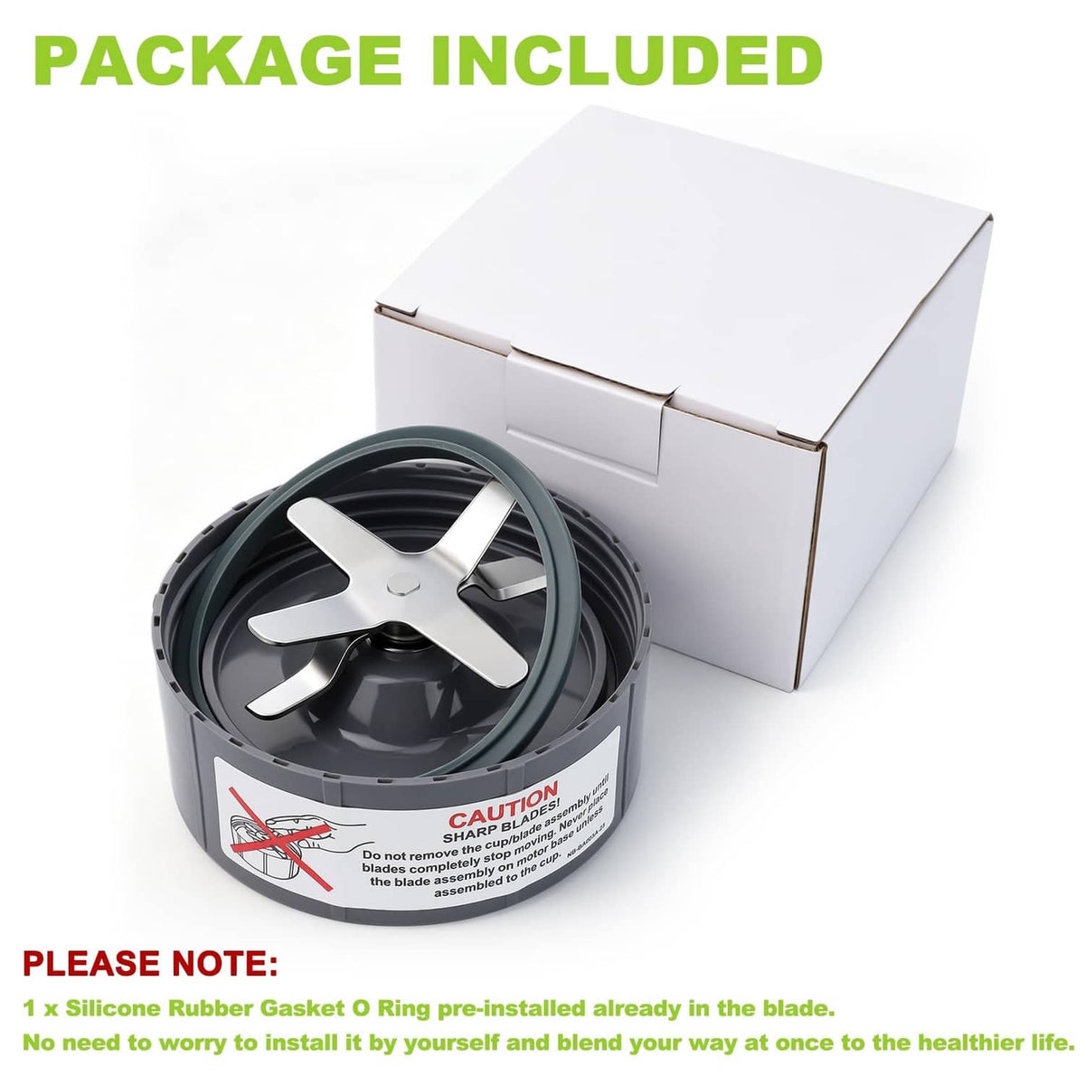 Extractor blade assembly with retail box, black housing and cross-shaped metal blade
