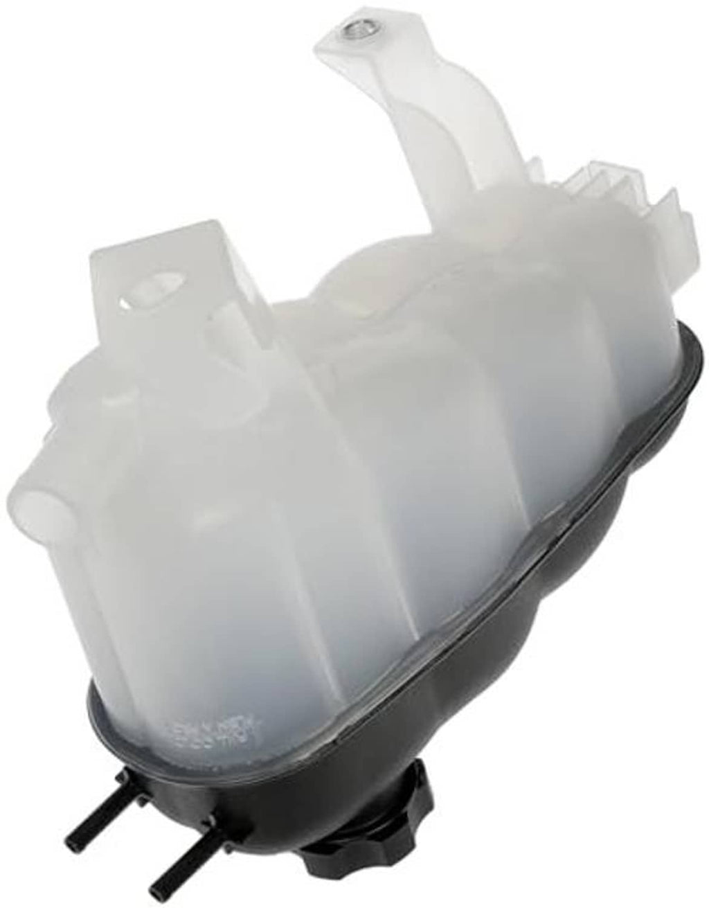 Translucent coolant reservoir with black base and side mounting bracket