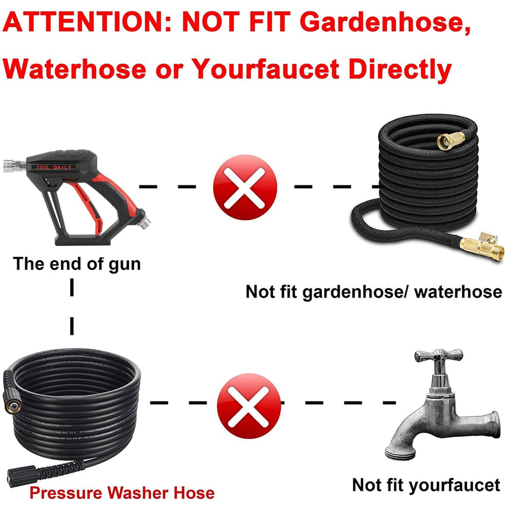 Pressure washer gun kit with coiled hose and brass quick-connect fitting