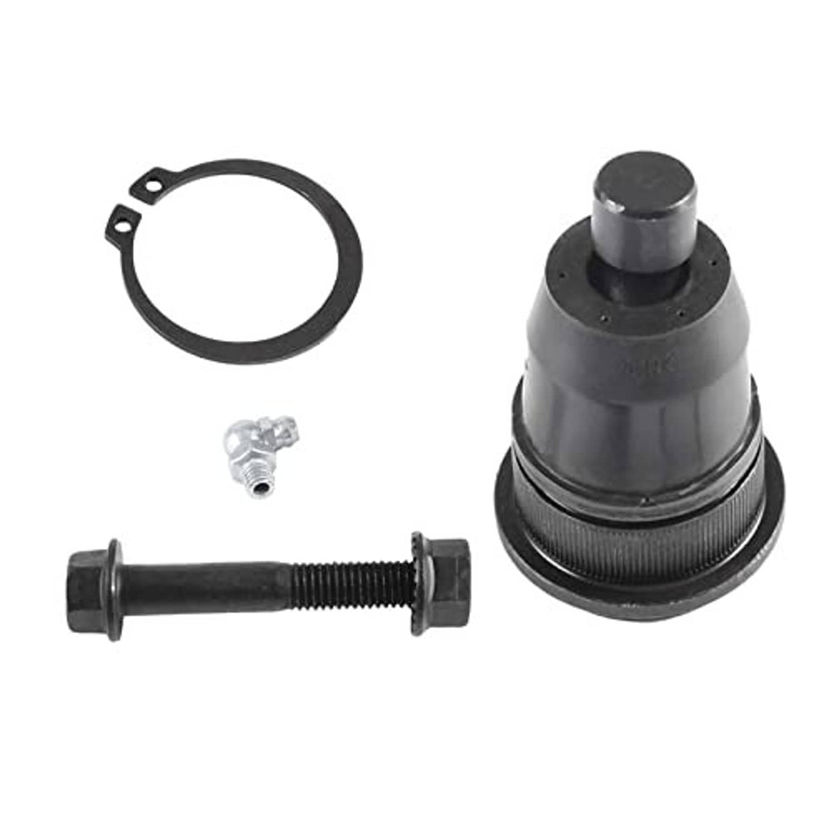 Front upper ball joint with included bolts, retaining ring, and small fastener