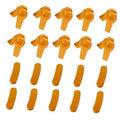 Orange plastic duckbill rim protector inserts, assorted shapes (20 pieces)