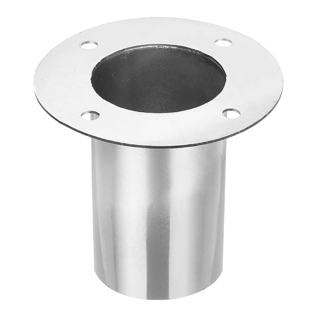 Silver duct connector flange with oval opening and four mounting holes