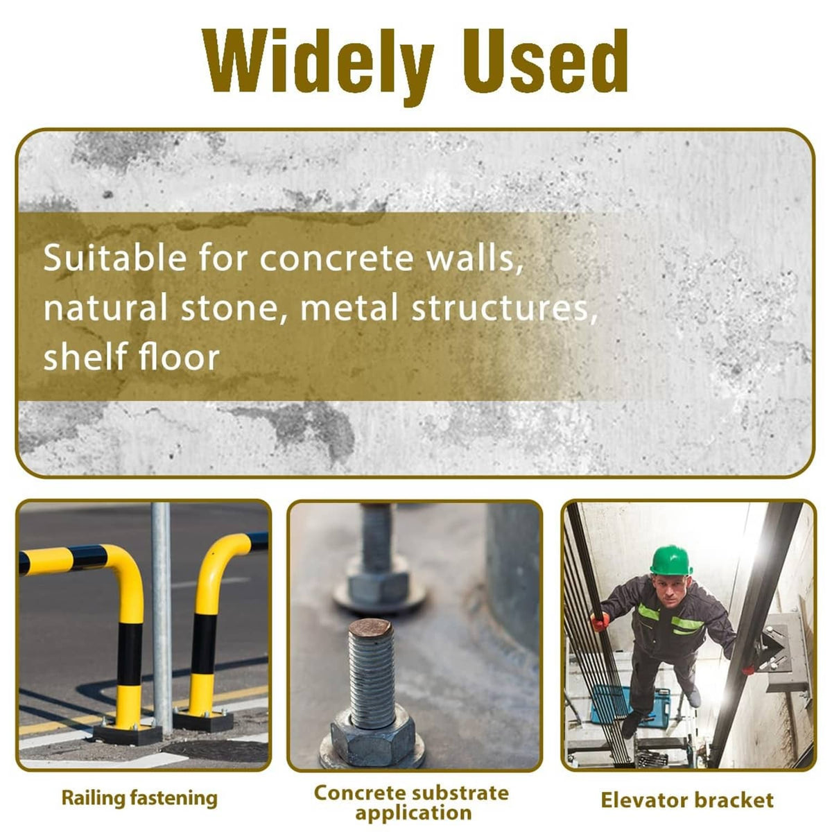 Silver wedge anchor fastener with threaded shaft and expanding head