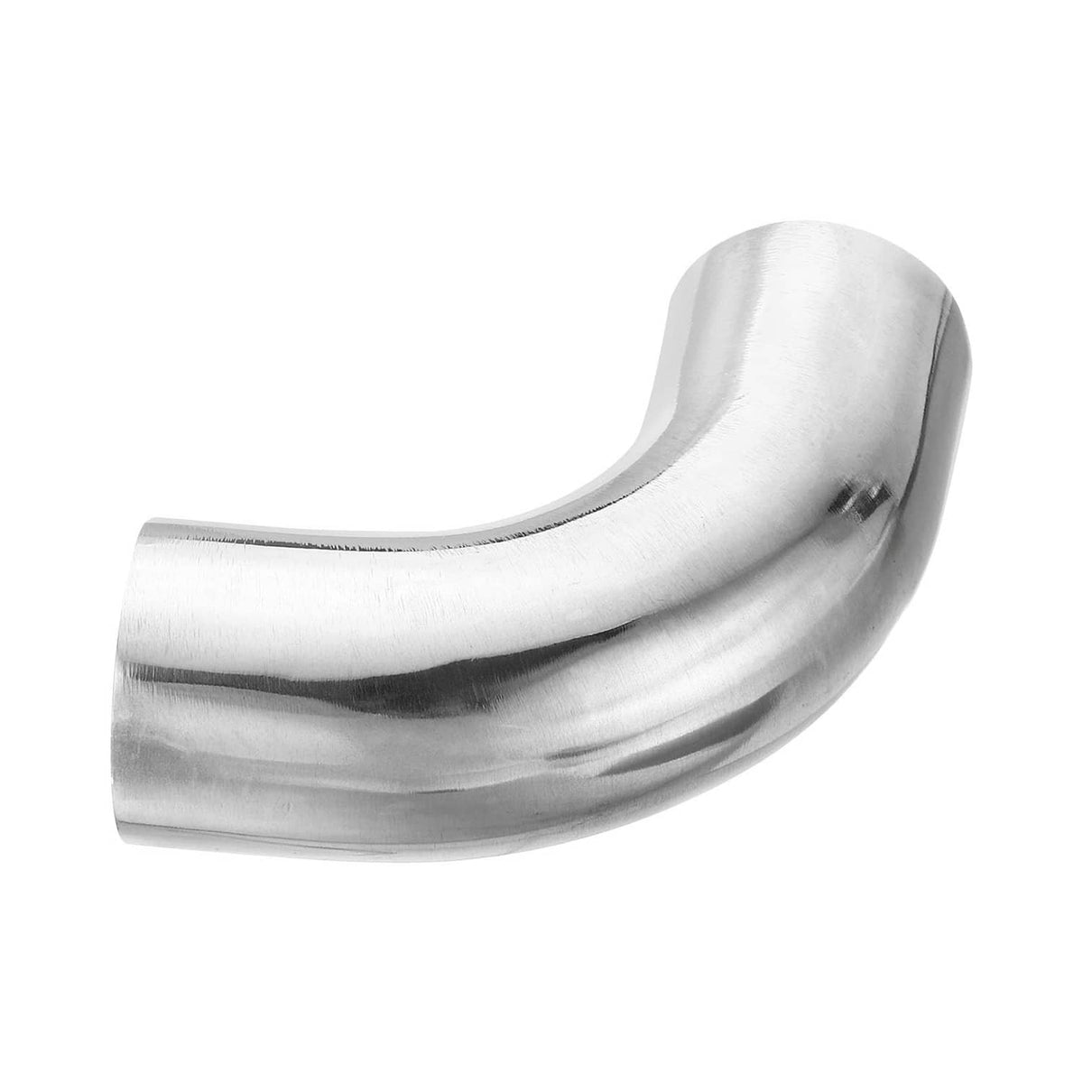 90-degree stainless steel exhaust elbow pipe, curved brushed finish