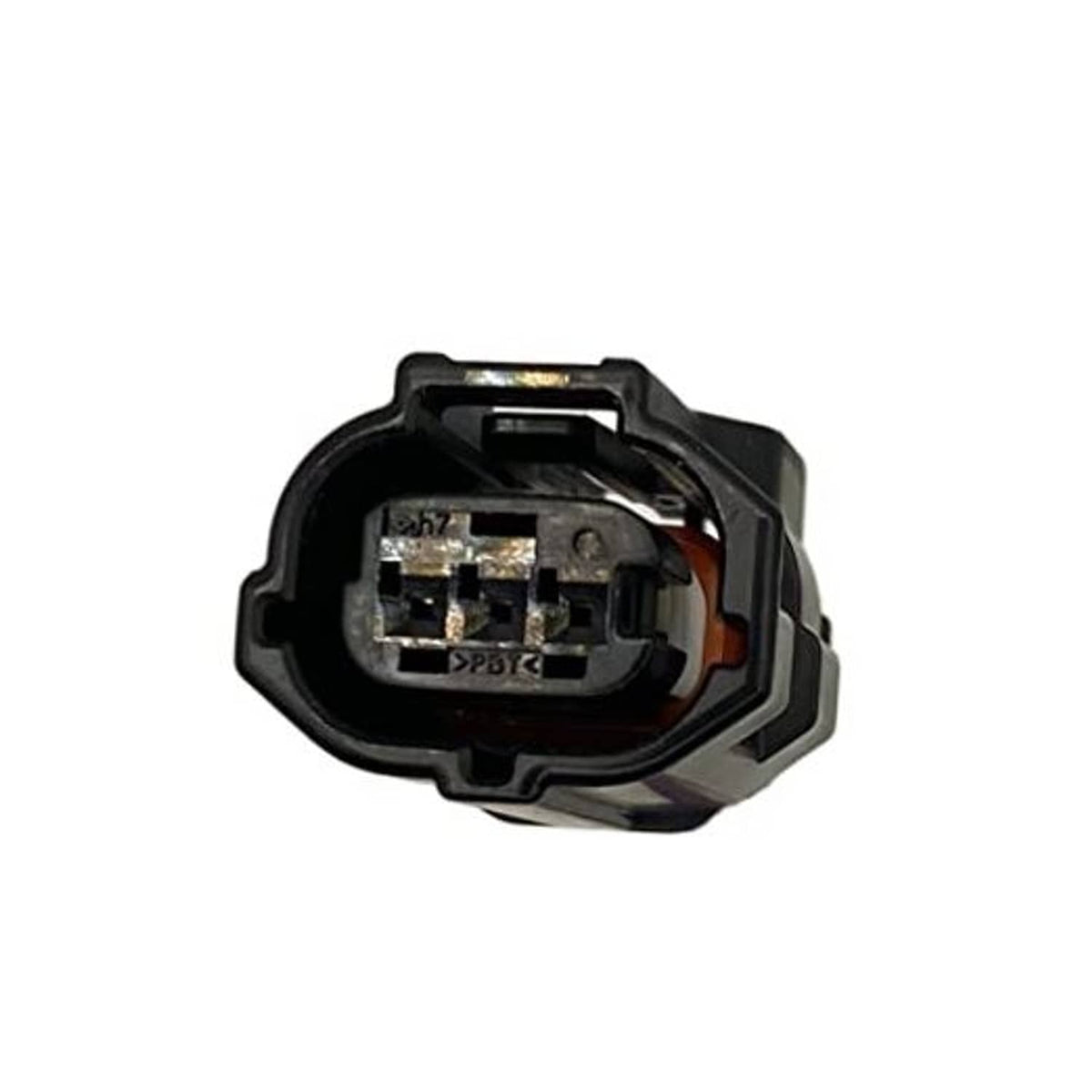 Camshaft position sensor electrical connector, black plastic housing with metal terminals
