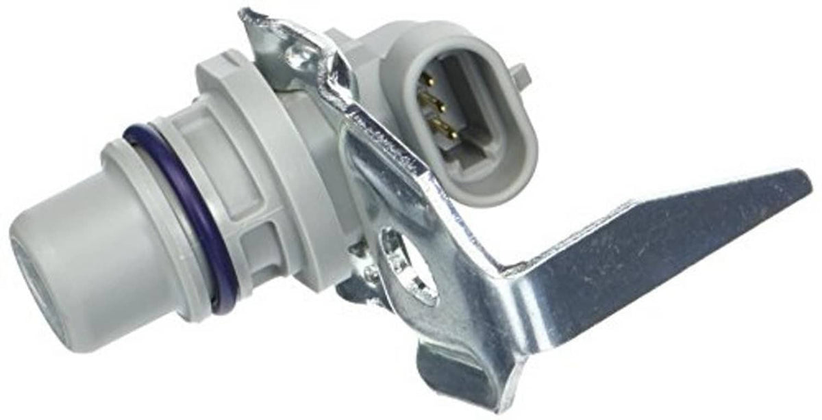 Ford camshaft sensor, gray connector body with electrical plug and metal mounting lever