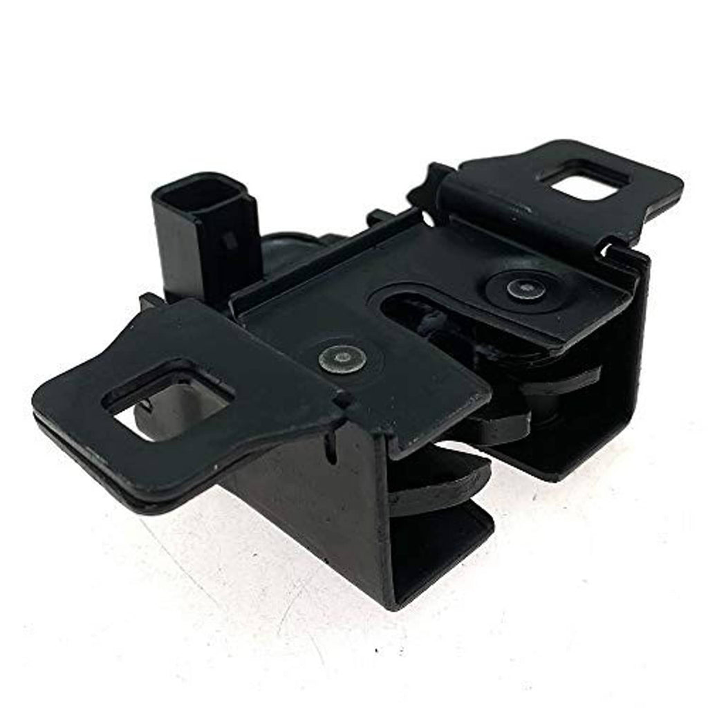 Black hood latch release switch sensor with two adjustment plates and connector opening