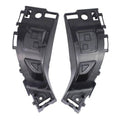 Pair of dark gray front bumper cover support rails with molded tabs and mounting holes