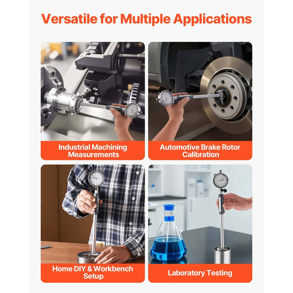 Dial test indicator bore gauge for multiple applications in machining and testing