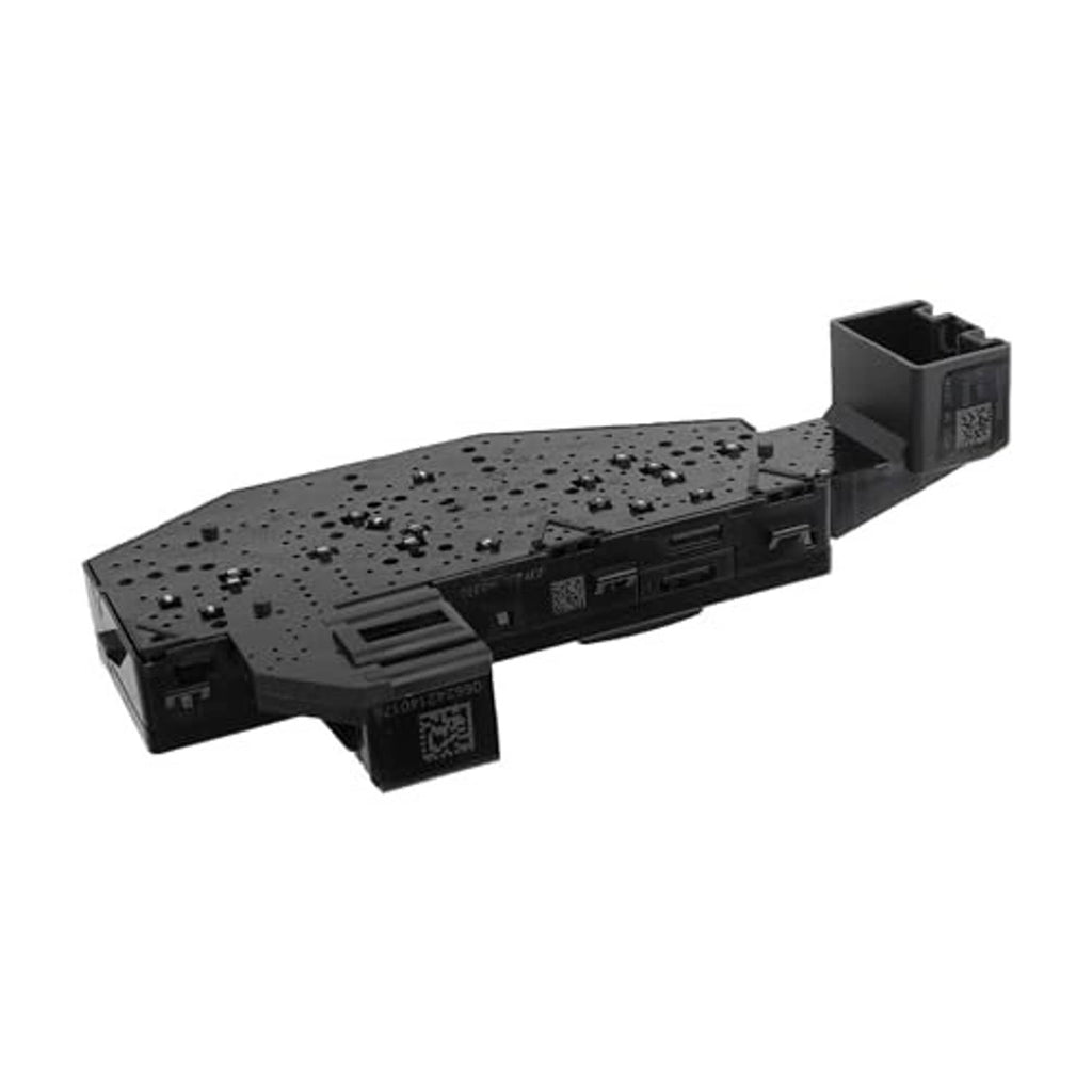 Power seat switch driver-side module with black circuit plate and integrated label area