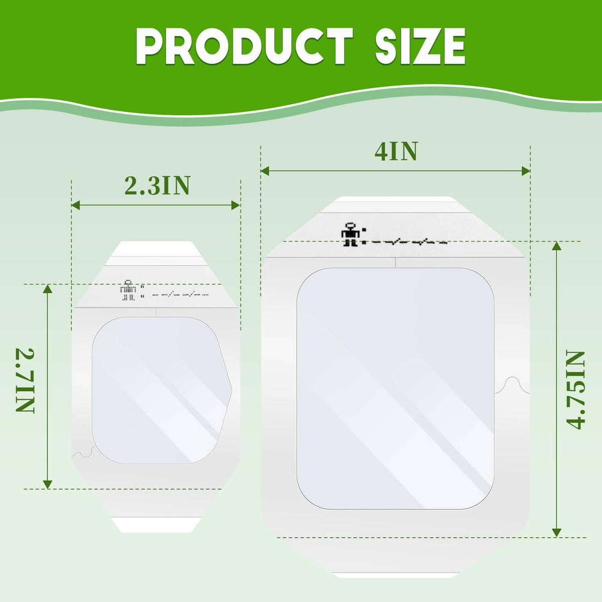 Transparent film dressing size: 4 in x 4.75 in waterproof white pad