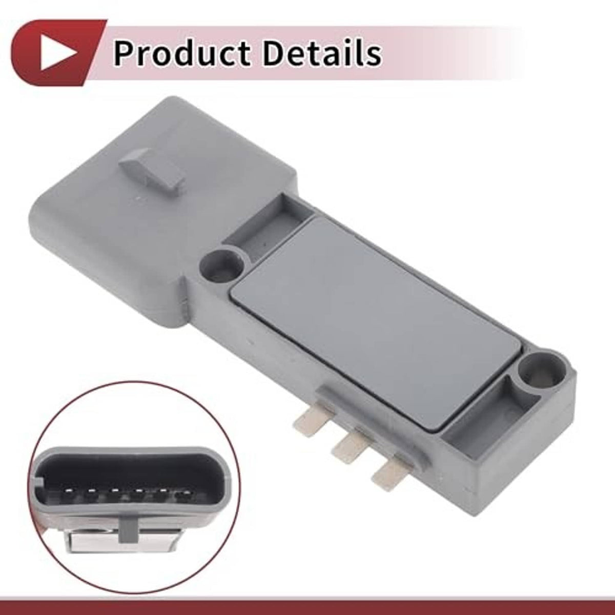 Grey ignition control module with front electrical socket and multi-pin connector