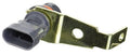 Crankshaft position sensor with gray electrical connector and gold metal mounting bracket