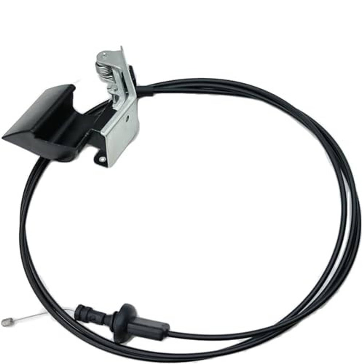 Hood latch release cable assembly with black cable and metal latch bracket