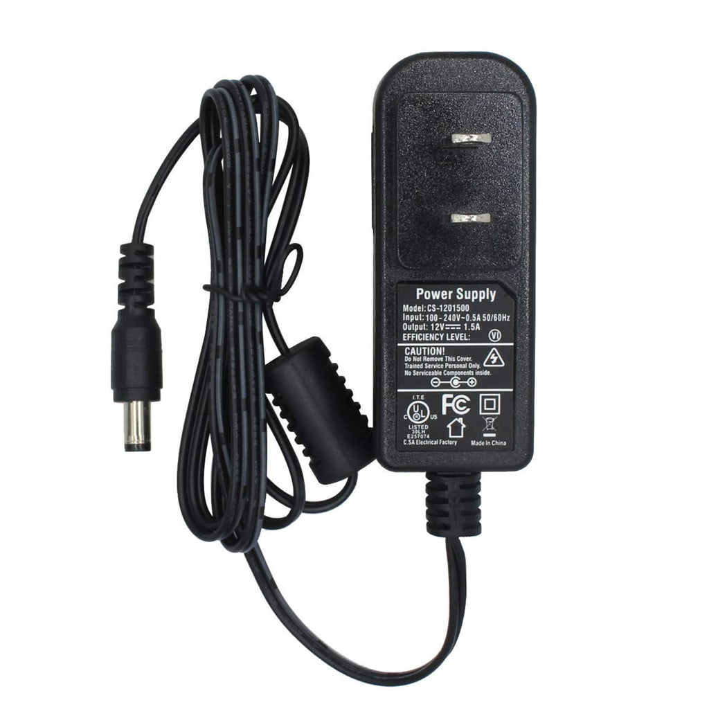 DC power supply adapter with 5.5x2.1mm barrel connector and AC plug cable