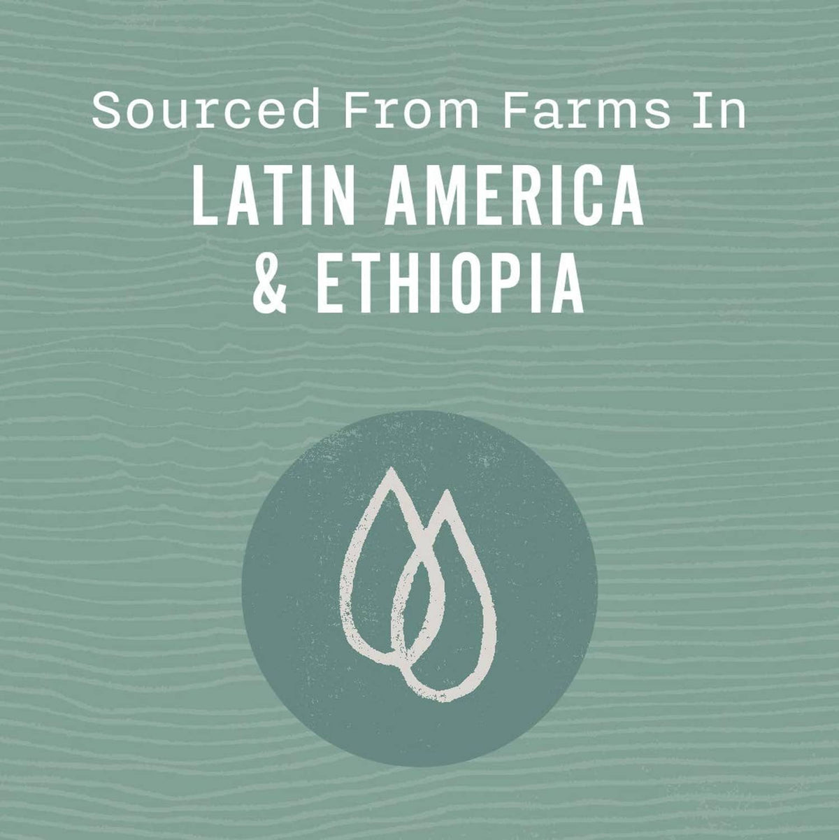 Sourced from farms in Latin America and Ethiopia label graphic