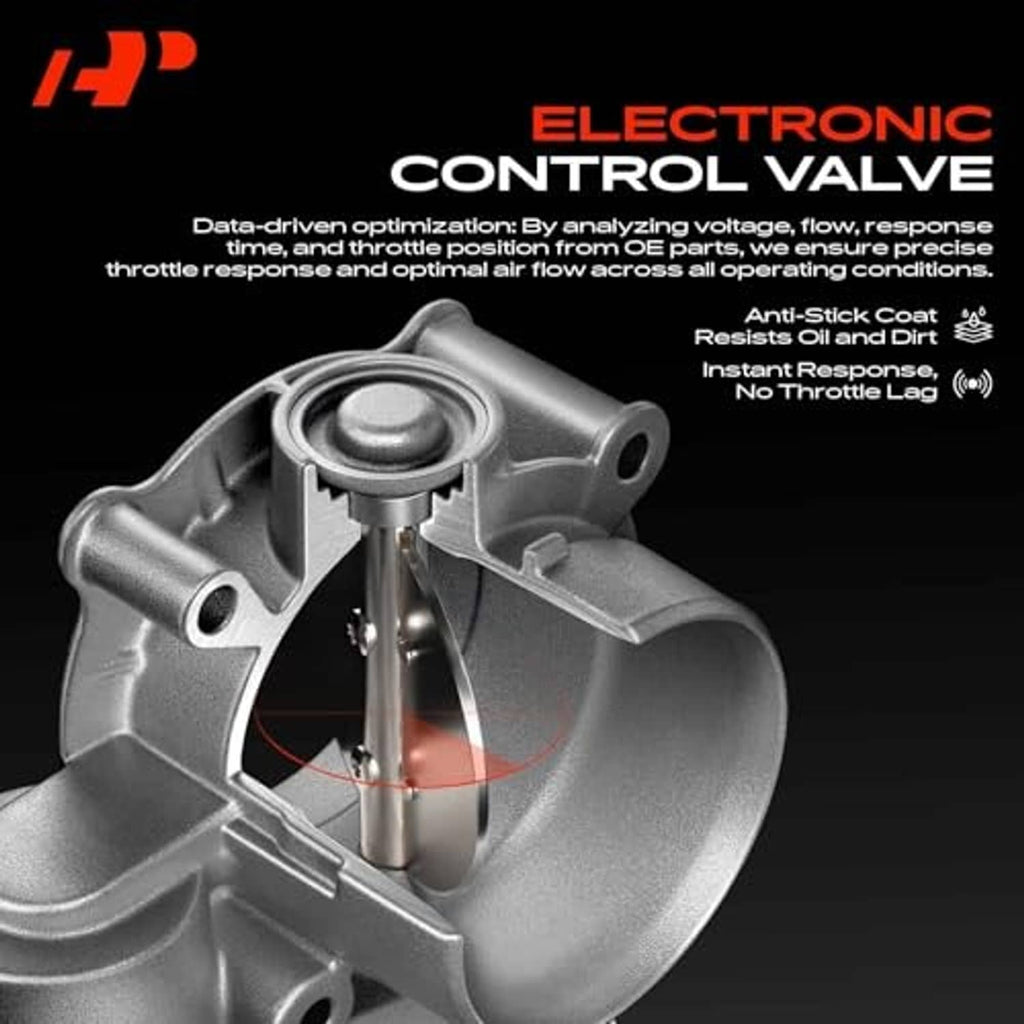 Electronic control valve throttle body cutaway, showing internal metal valve parts