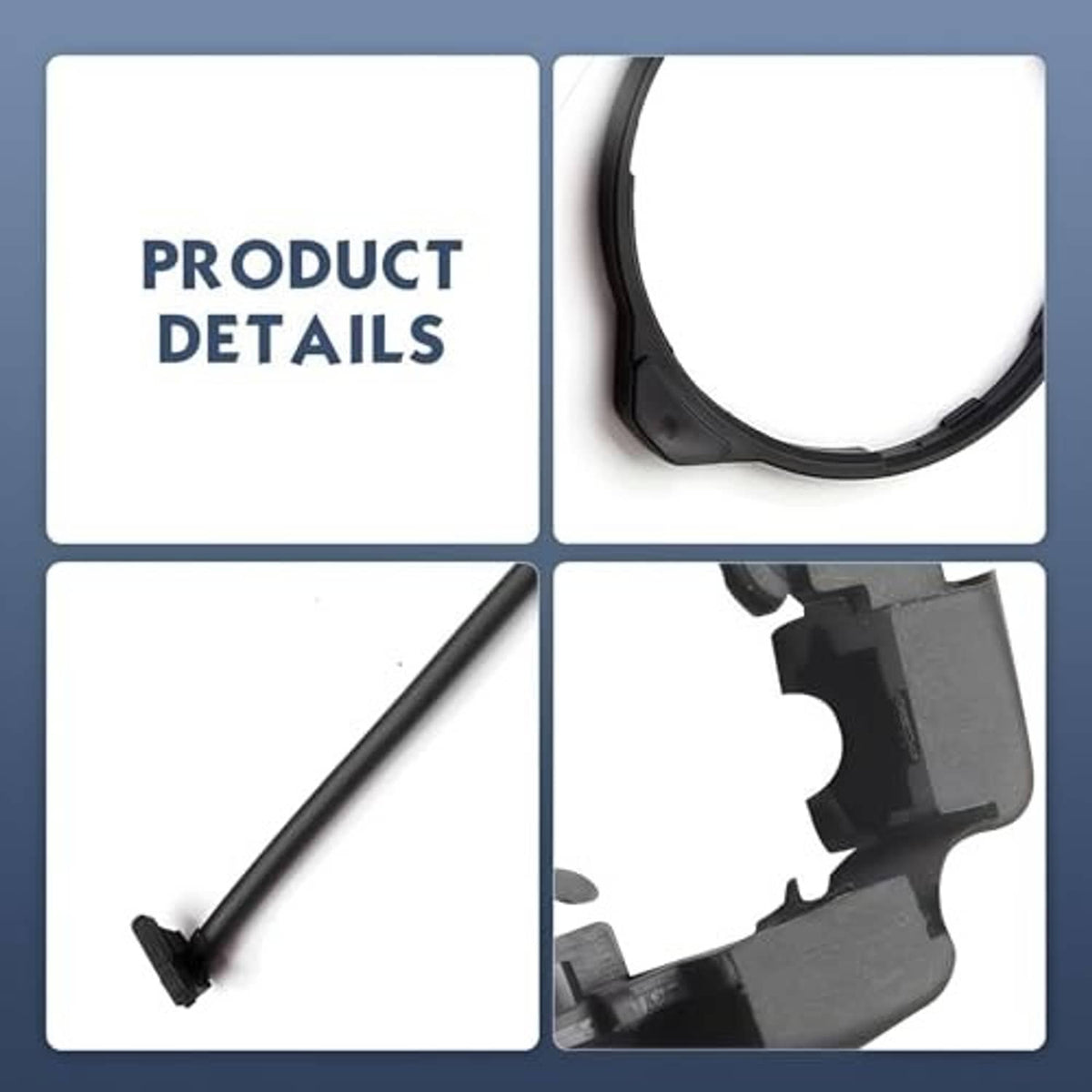 Fuel filler cap tether rope and clip, close-up of black rubber loop and gray latch