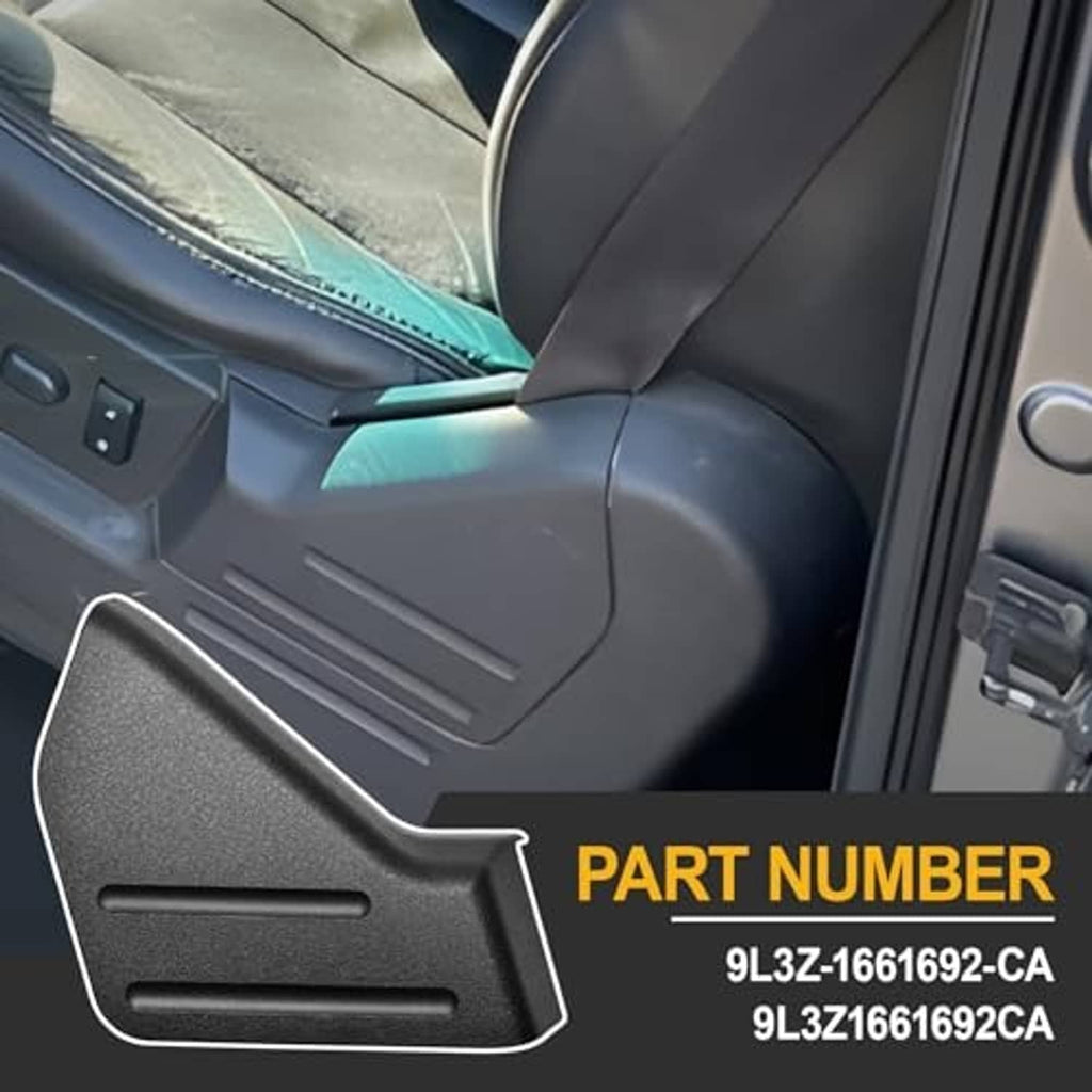 Installed black seat trim cover with molded grooves on passenger side