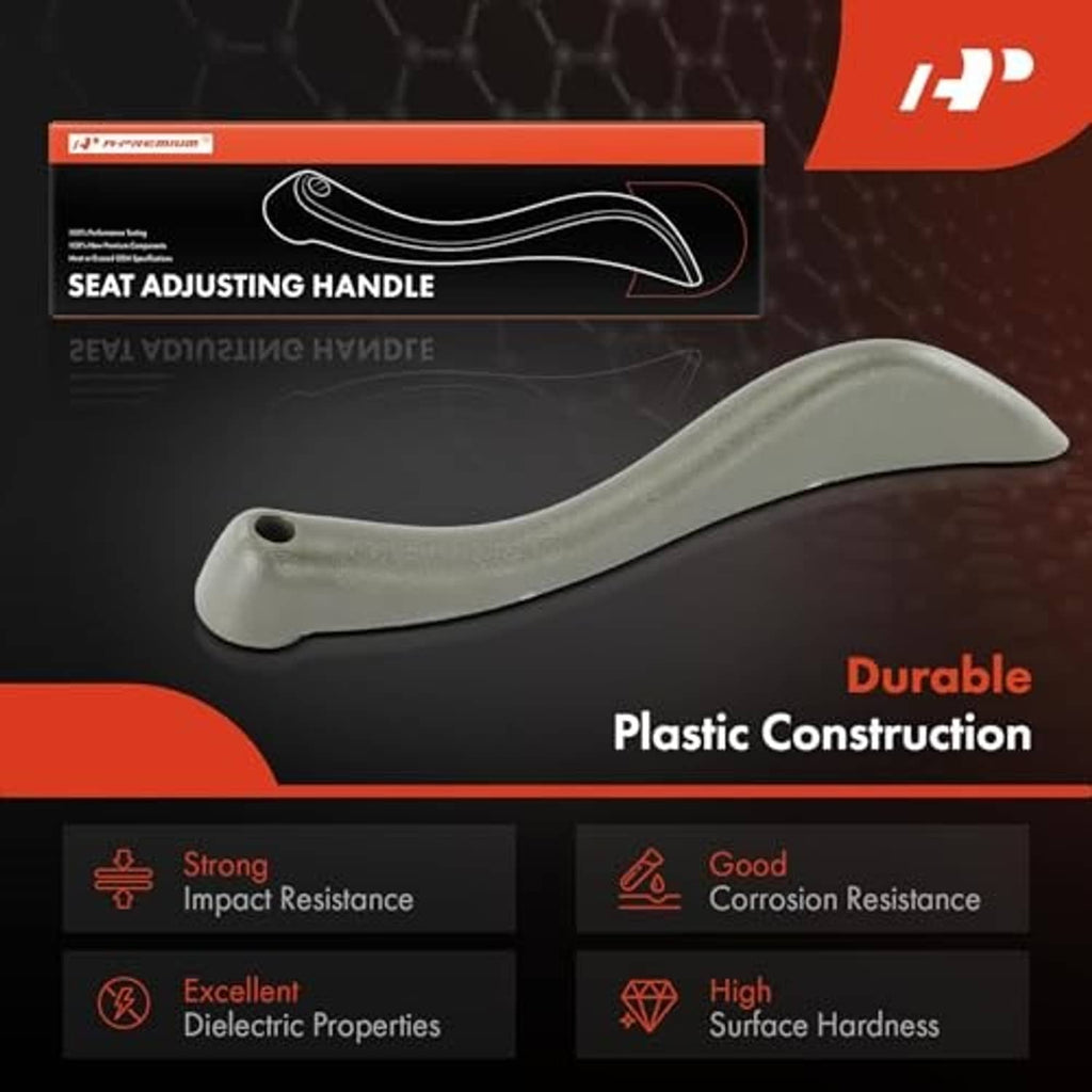 Seat adjusting handle kit with light gray curved lever and retail box